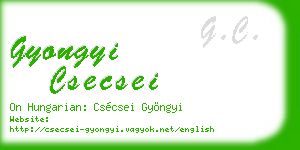 gyongyi csecsei business card