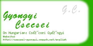 gyongyi csecsei business card